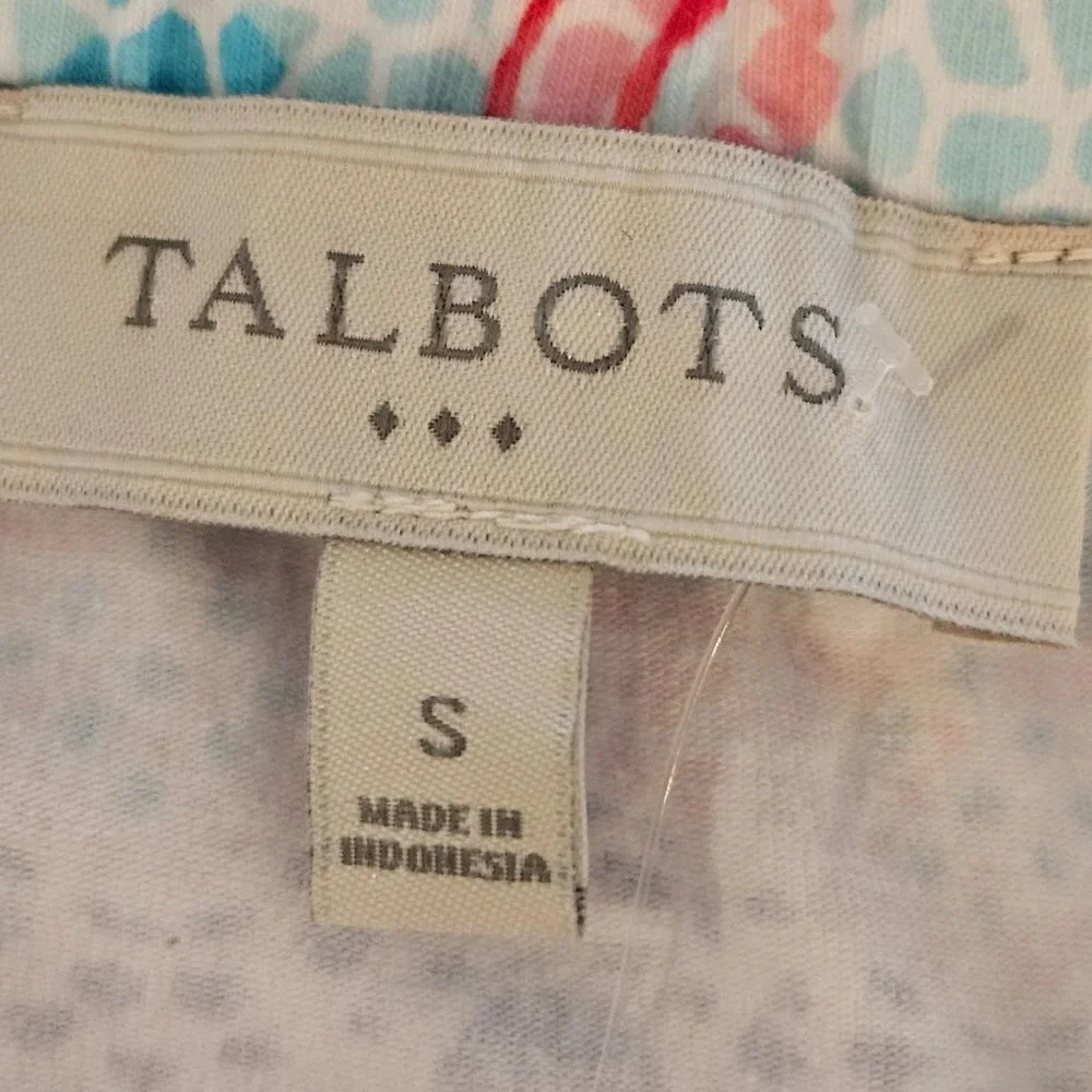 Talbots Size Small Multicolor Floral Shell Pull On Mini Skirt Pink‎ Blue